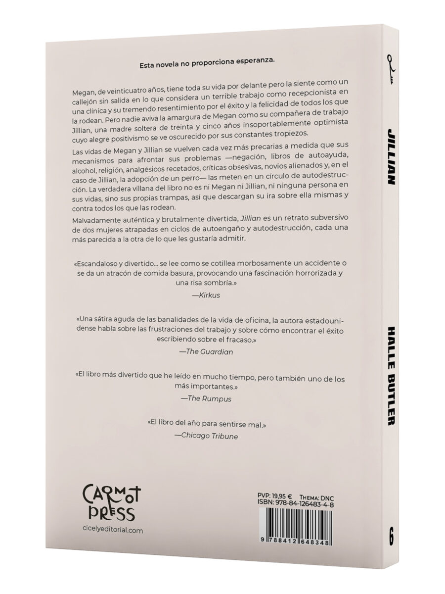 Contraportada de Jillian, de Halle Butler